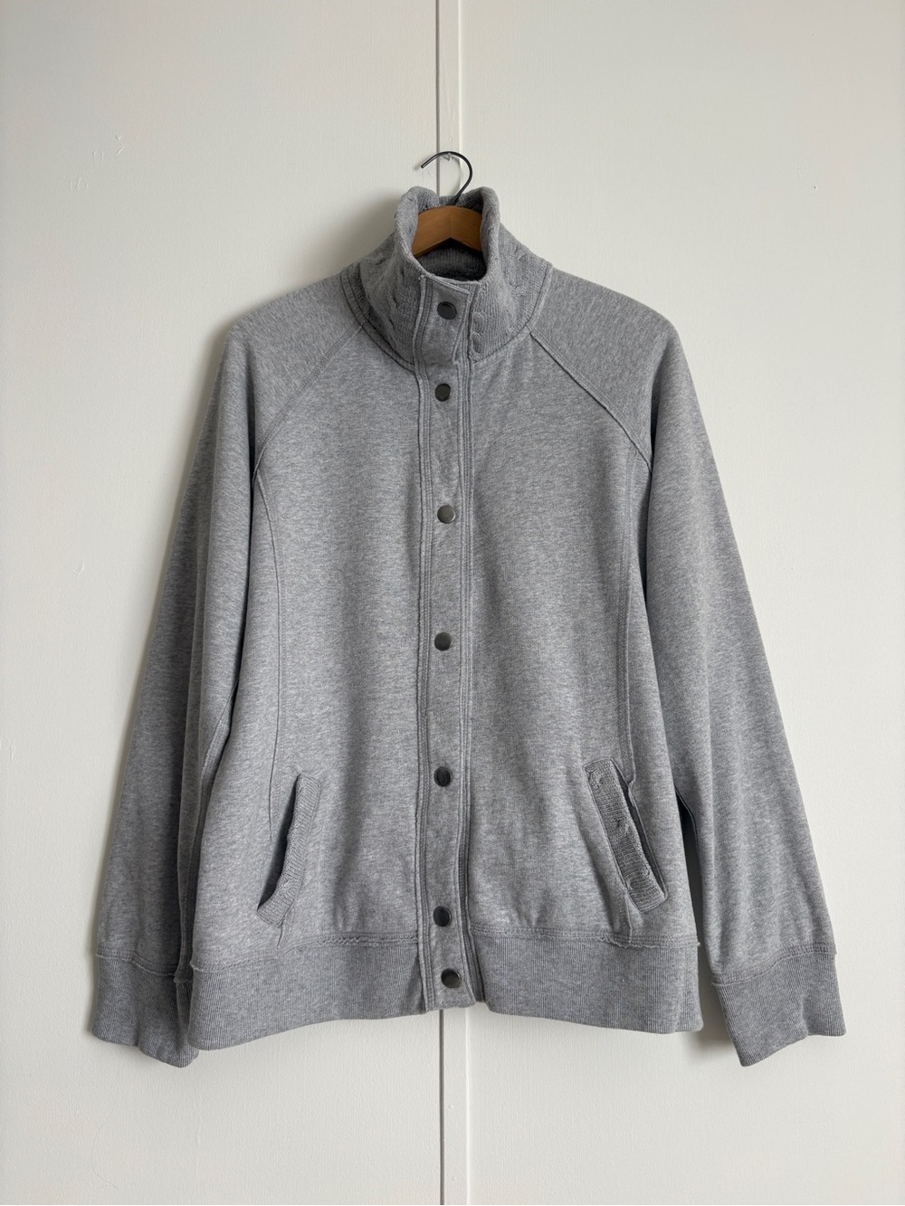Grey Snap-Front Cozy Jacket